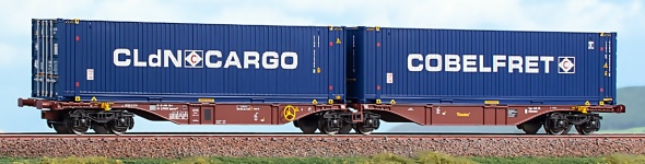 ACME 40383 - H0 - Containertragwagen Sggrmms Cobelfret/CLdN Cargo, Ep. V-VI, Touax
